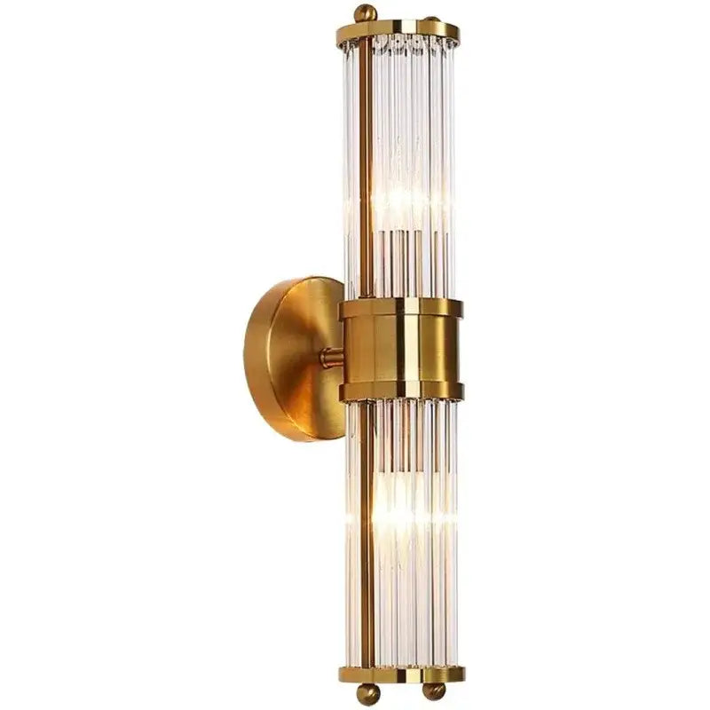 Modern crystal led gold wall sconce bedroom glass rod light