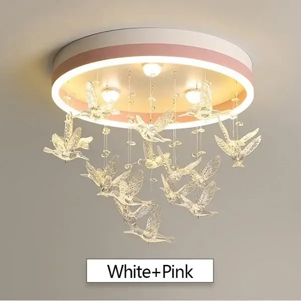 Modern crystal led hummingbird chandelier bedroom ceiling light