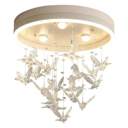 Modern crystal led hummingbird chandelier bedroom ceiling light