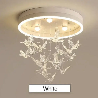 Modern crystal led hummingbird chandelier bedroom ceiling light