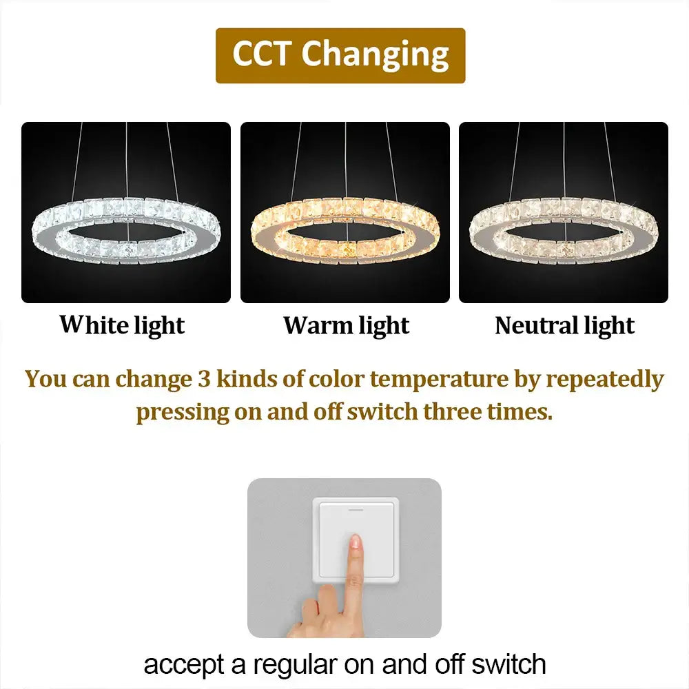 Modern crystal led pendant chandelier – dining room art fixture