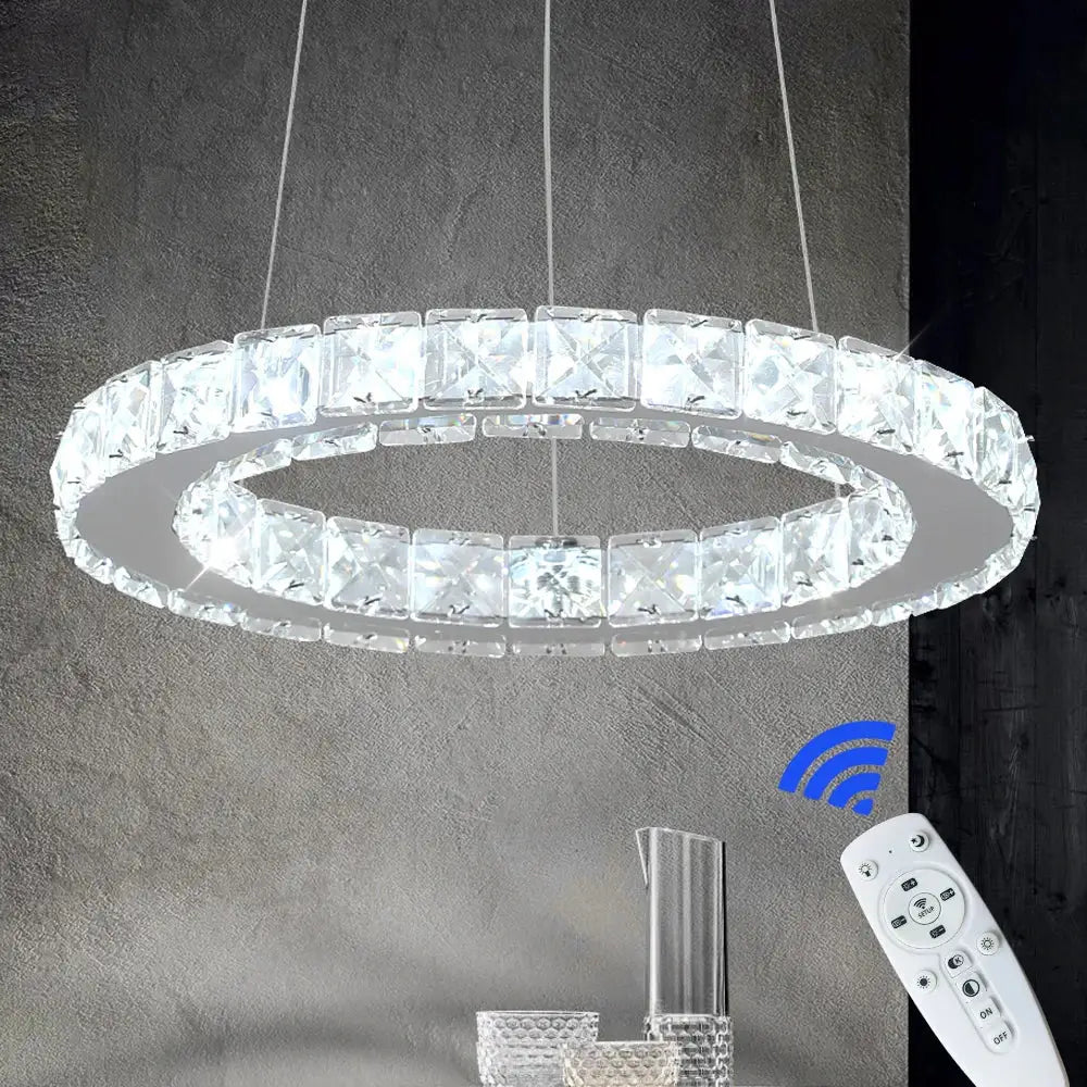 Modern crystal led pendant chandelier – dining room art fixture