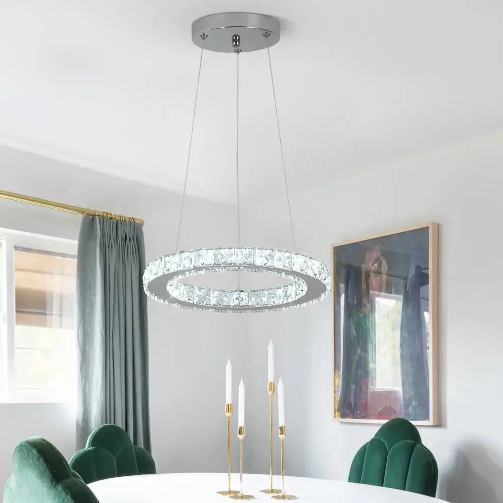 Modern crystal led pendant chandelier – dining room art fixture