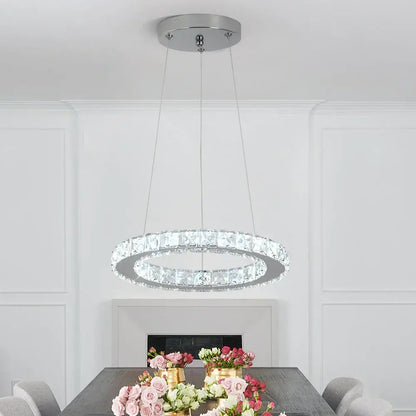 Modern crystal led pendant chandelier – dining room art fixture