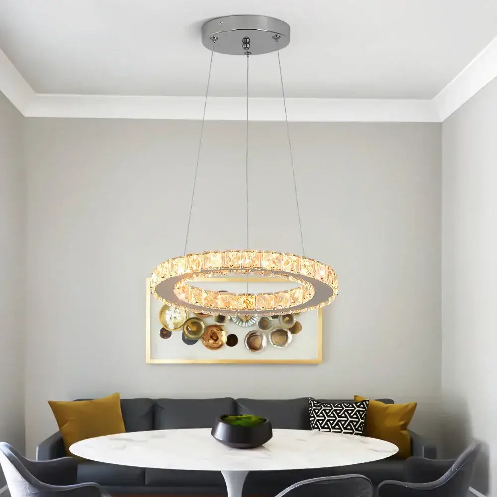 Modern crystal led pendant chandelier – dining room art fixture