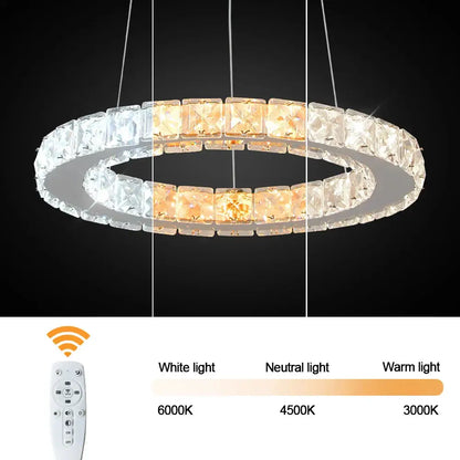 Modern crystal led pendant chandelier – dining room art fixture