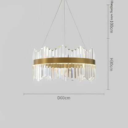 Modern crystal led ring chandelier living room luxury light