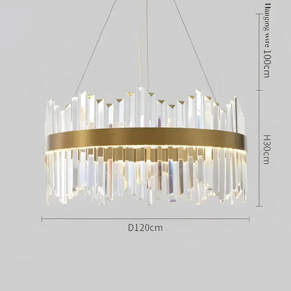 Modern crystal led ring chandelier living room luxury light