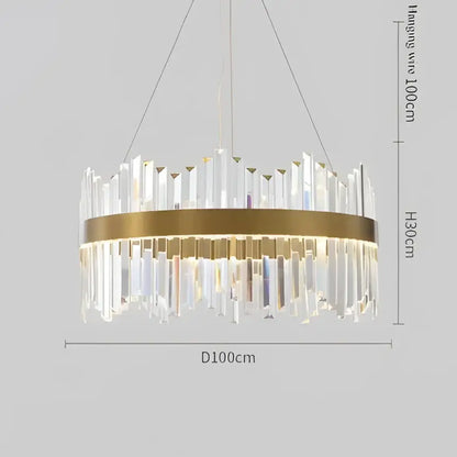 Modern crystal led ring chandelier living room luxury light