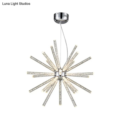 DecorBites™ Modern Crystal LED Starburst Chandelier Pendant Light - 12.5"/18"/28" Wide, Clear Hanging Ceiling Fixture