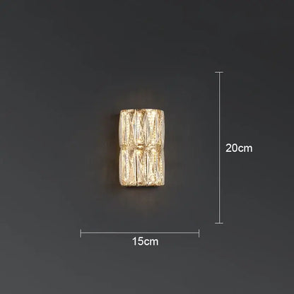 Modern crystal led wall lamp for living room warm faceted sconce