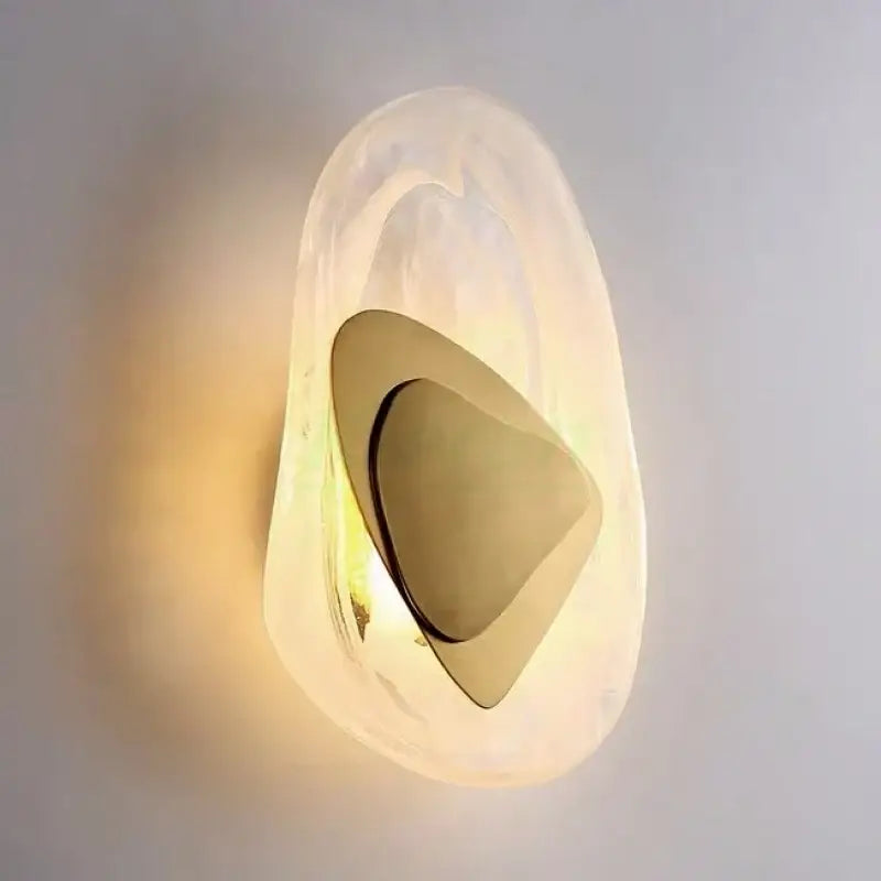 Modern crystal led wall lamp with bronze accent for living room