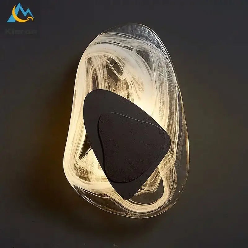 Modern crystal led wall lamp with bronze accent for living room
