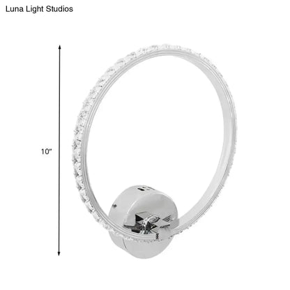 Modern crystal led wall sconce chrome finish bedroom light