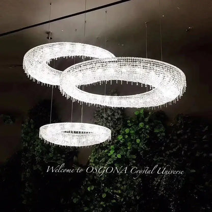 Modern crystal oval chandelier clear & red living room led light