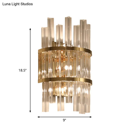 DecorBites™ Modern Crystal Prism Sconce Lighting - 3 Lights - Chrome/Gold Finish - Living Room Wall Mounted Lamp