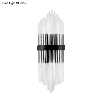 Modern crystal prism wall sconce living room light metal square backplate