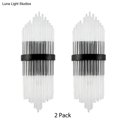 Modern crystal prism wall sconce living room light metal square backplate