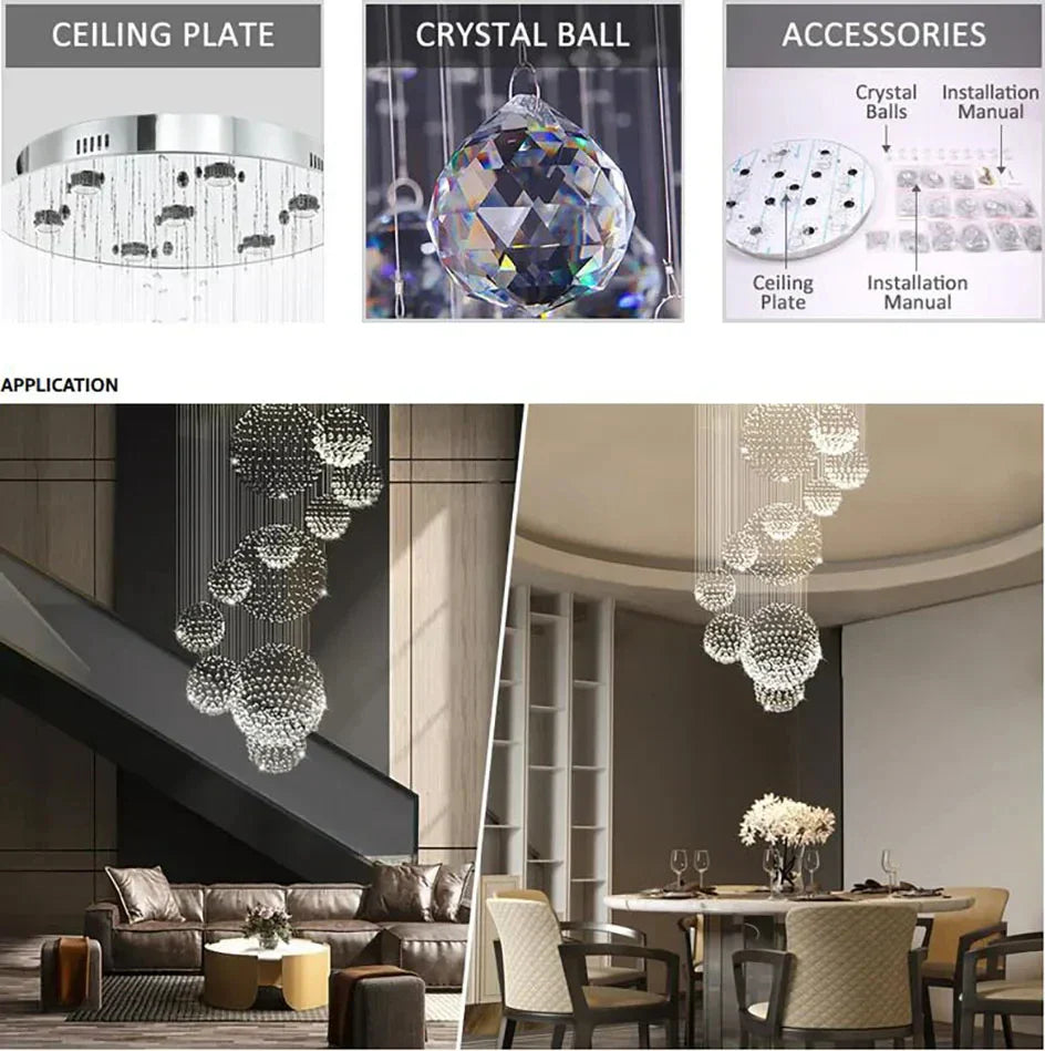 DecorBites™ Modern Crystal Raindrop Chandelier - 13 Lights
