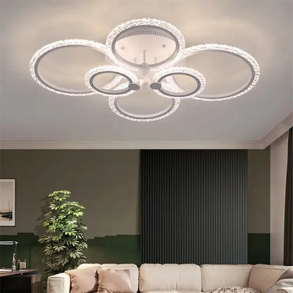 Modern crystal ring acrylic ceiling lights for living room