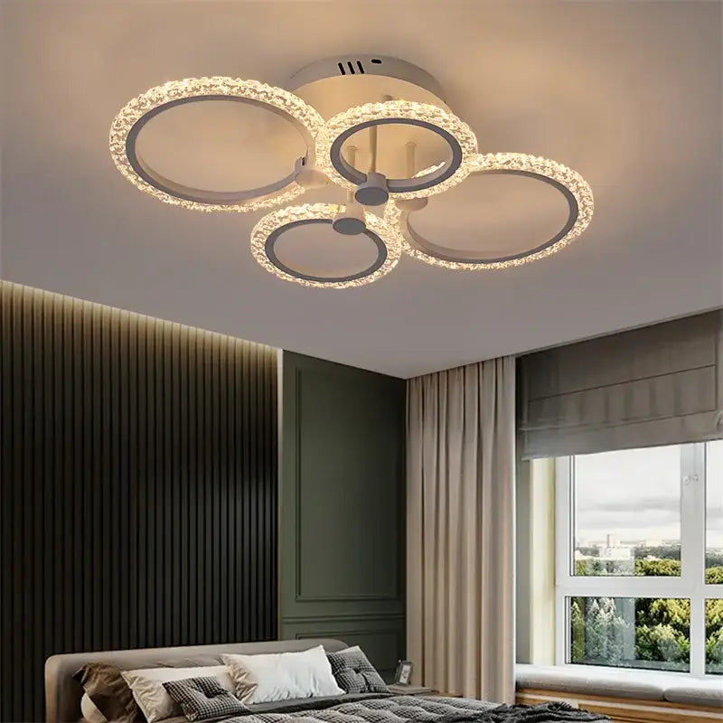Modern crystal ring acrylic ceiling lights for living room