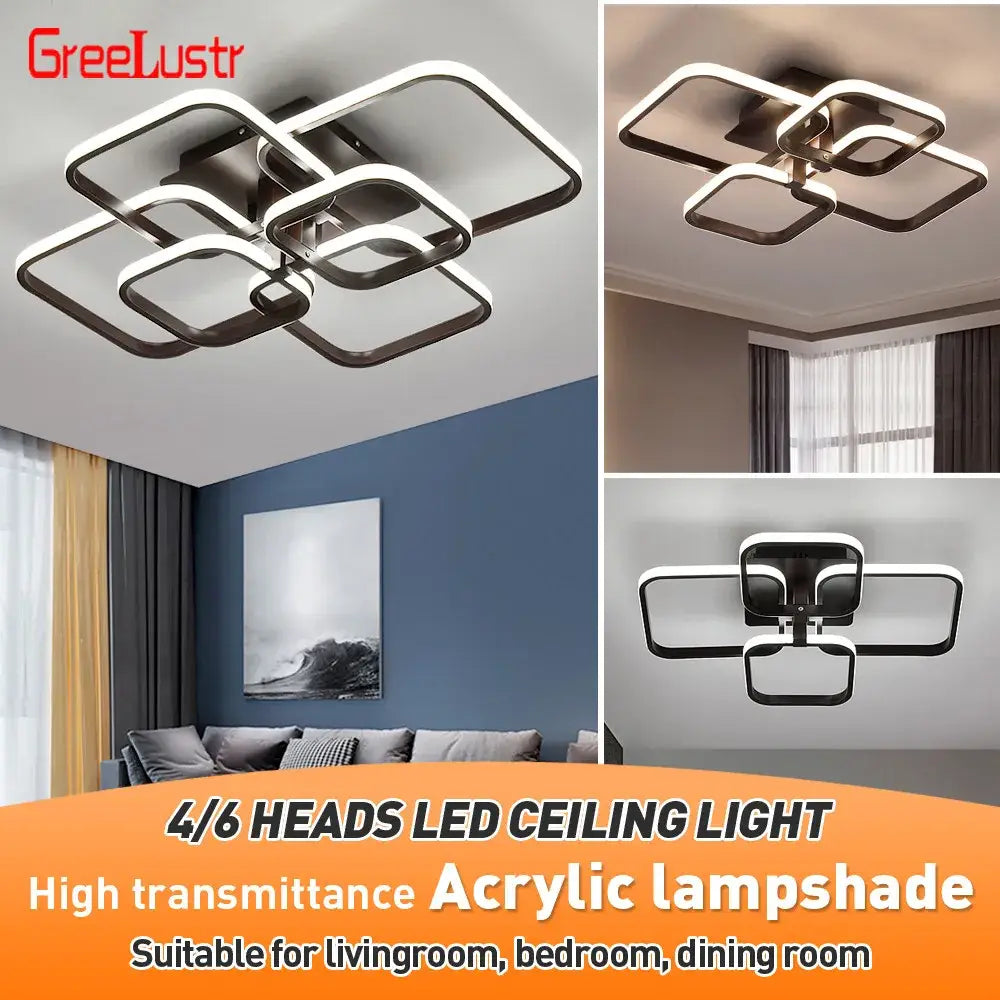 Modern crystal ring acrylic ceiling lights for living room