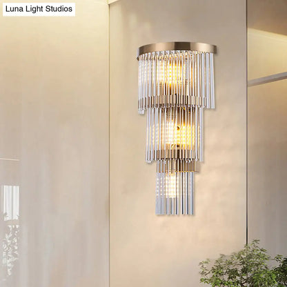DecorBites™ Modern Crystal Rod Tiered Sconce Light - 2/3 Lights, Gold Wall Mounted - Dining Room Lighting