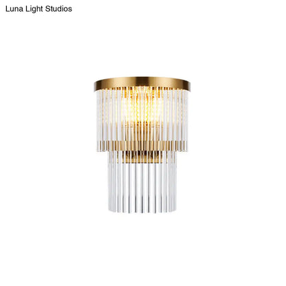 DecorBites™ Modern Crystal Rod Tiered Sconce Light - 2/3 Lights, Gold Wall Mounted - Dining Room Lighting