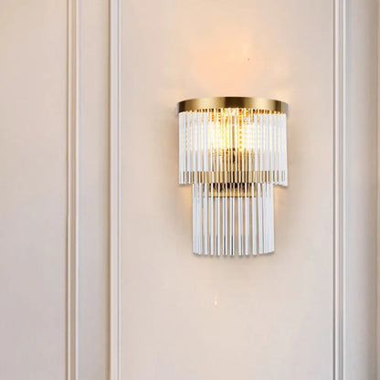 DecorBites™ Modern Crystal Rod Tiered Sconce Light - 2/3 Lights, Gold Wall Mounted - Dining Room Lighting