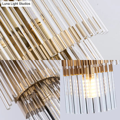DecorBites™ Modern Crystal Rod Tiered Sconce Light - 2/3 Lights, Gold Wall Mounted - Dining Room Lighting