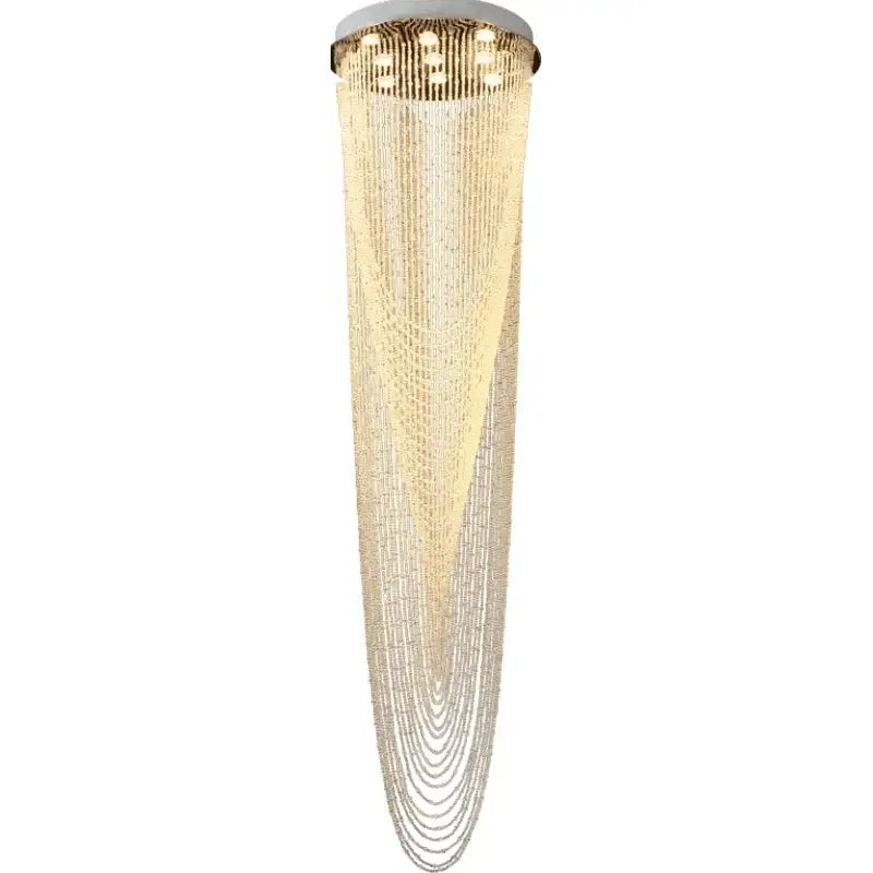 Modern crystal rotating chandelier living room cascading light