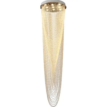 Modern crystal rotating chandelier living room cascading light