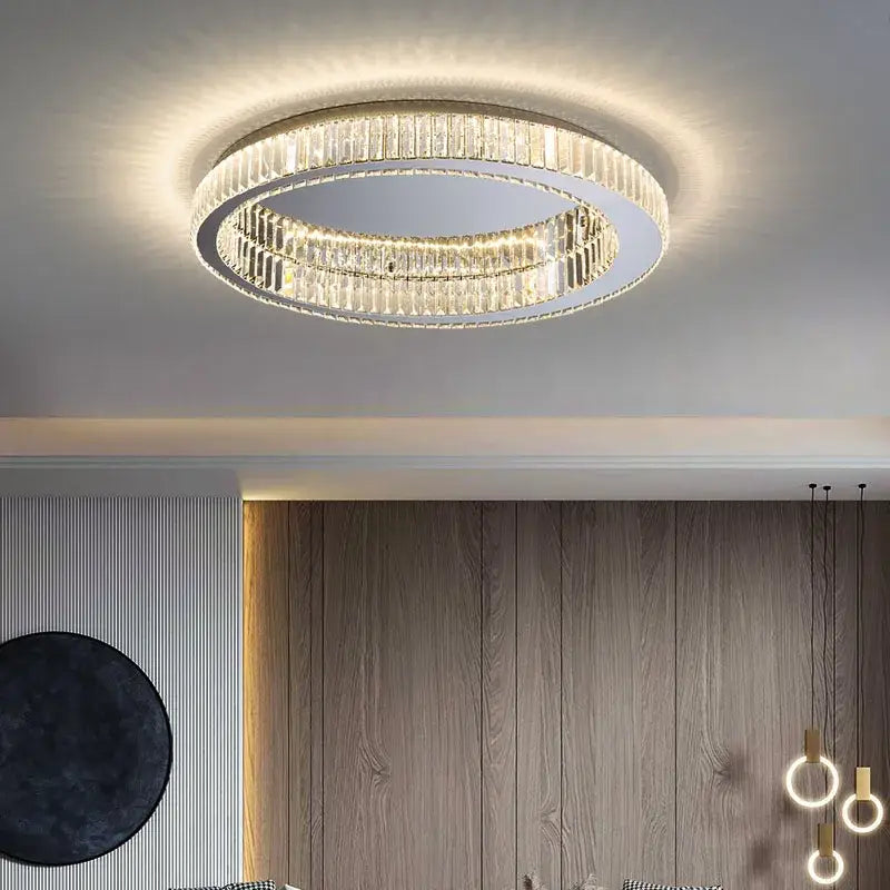 Modern crystal round ceiling lamp living room lighting