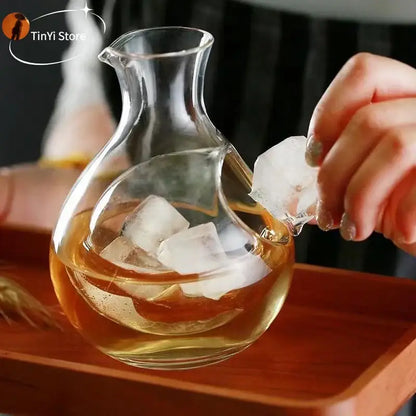 Modern crystal sake ice jug – dining room glass beverage carafe