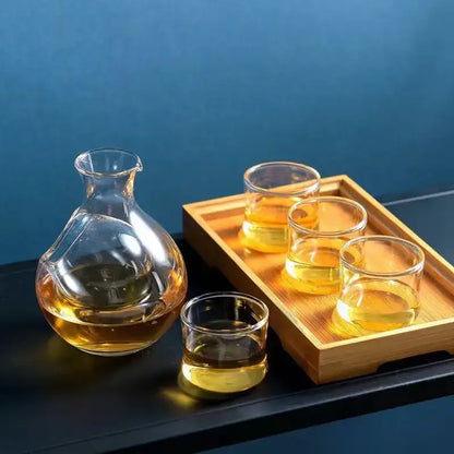 Modern crystal sake ice jug – dining room glass beverage carafe