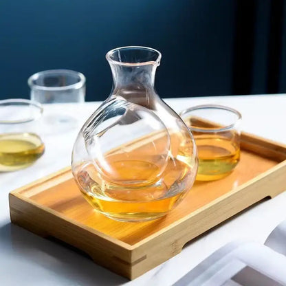 Modern crystal sake ice jug – dining room glass beverage carafe