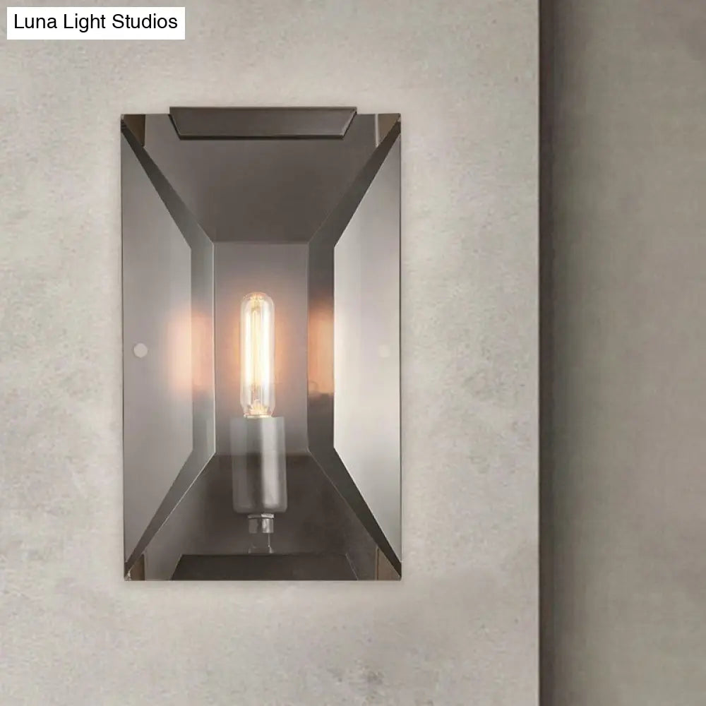 DecorBites™ Modern Crystal Sconce Light: Black Wall Mounted Fixture for Corridors - 1 Head, Rectangle Shape
