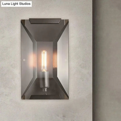 DecorBites™ Modern Crystal Sconce Light: Black Wall Mounted Fixture for Corridors - 1 Head, Rectangle Shape