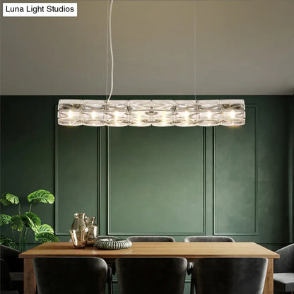 DecorBites™ Modern Crystal Tube Island Light with 6/8 Bulb Suspension - Clear and Stylish