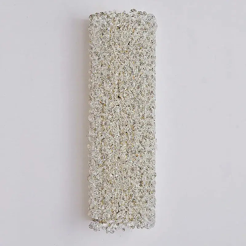 Modern crystal wall lamp bedroom rectangular gold sconce