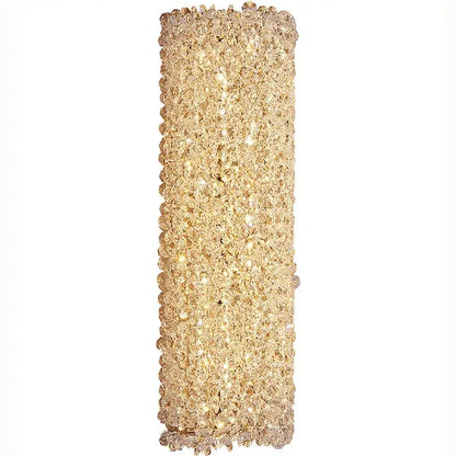 Modern crystal wall lamp bedroom rectangular gold sconce