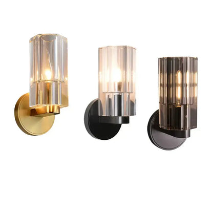 Modern crystal wall lamp gold & black sconce bedroom light fixture