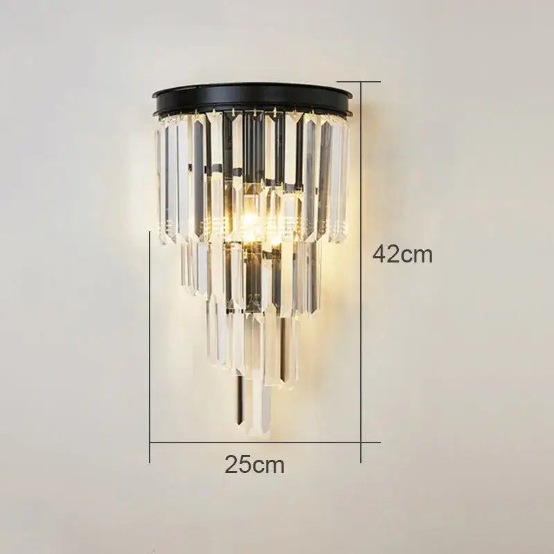 Modern crystal wall lamp gold & chrome sconce for living room