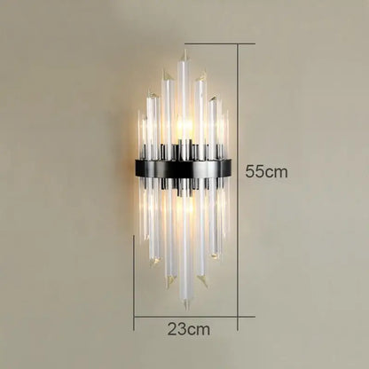Modern crystal wall lamp gold & chrome sconce for living room