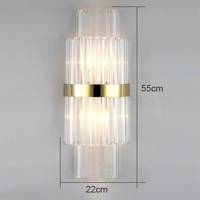 Modern crystal wall lamp gold & chrome sconce for living room