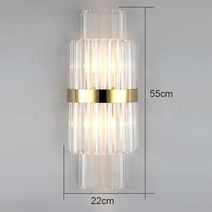 Modern crystal wall lamp gold & chrome sconce for living room