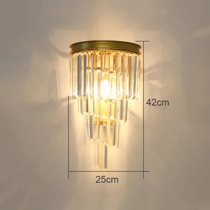 Modern crystal wall lamp gold & chrome sconce for living room