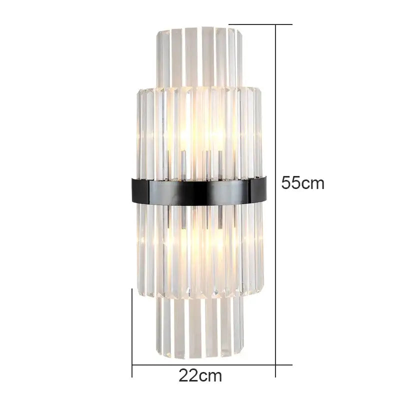 Modern crystal wall lamp gold & chrome sconce for living room