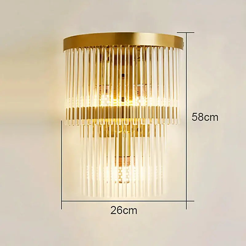 Modern crystal wall lamp gold & chrome sconce for living room