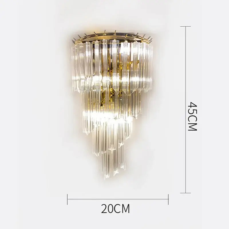Modern crystal wall lamp gold & chrome sconce for living room